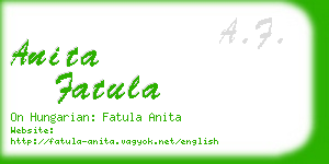 anita fatula business card